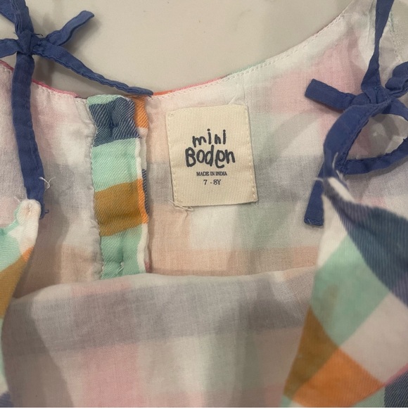 Mini Boden Checkered Spaghetti Strap Top 7-8 - Picture 5 of 8